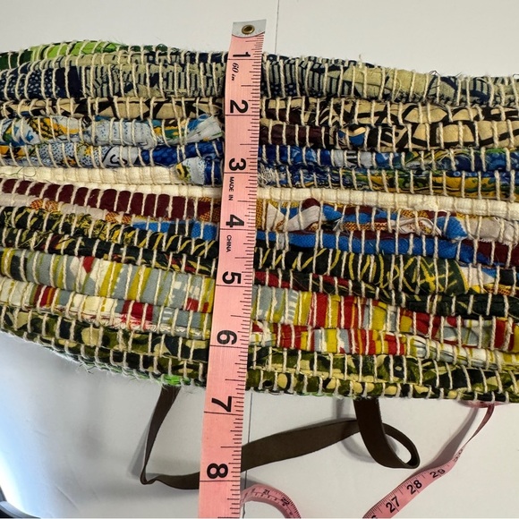 Raj Handwoven Multicolor Boho Tote Bag | Large Carryall Beach Market Bag - Picture 6 of 6